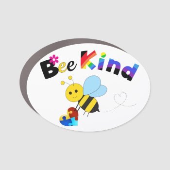 Bee Kind Car Magnet by AutismSupportShop at Zazzle