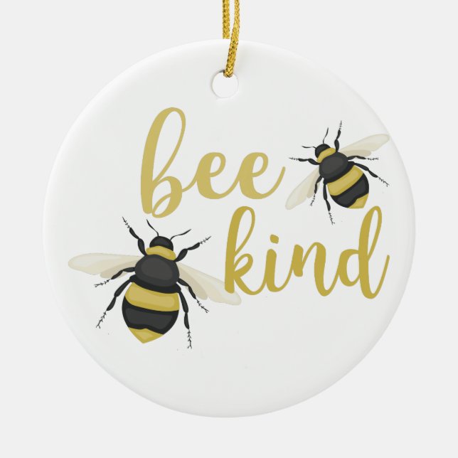 Bee Kind Ceramic Ornament (Front)
