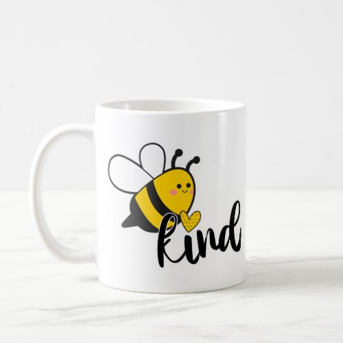 Bee Kind Cute Bee Heart Inspirational Coffee Mug