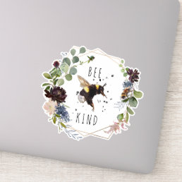 Bee Kind | Cute Bumble Bee Watercolor Quote Sticker