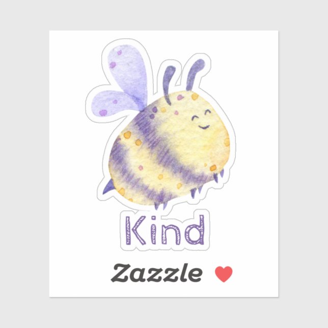 *~* Bee KIND Cute Fuzzy Teacher Day Care Sticker (Sheet)