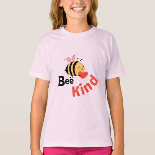 Bee Kind Cute Honey Bee Image Wordplay Morals T_Shirt