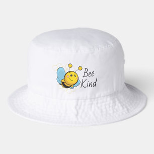 Bee Kind Cute Pinback Button Bucket Hat
