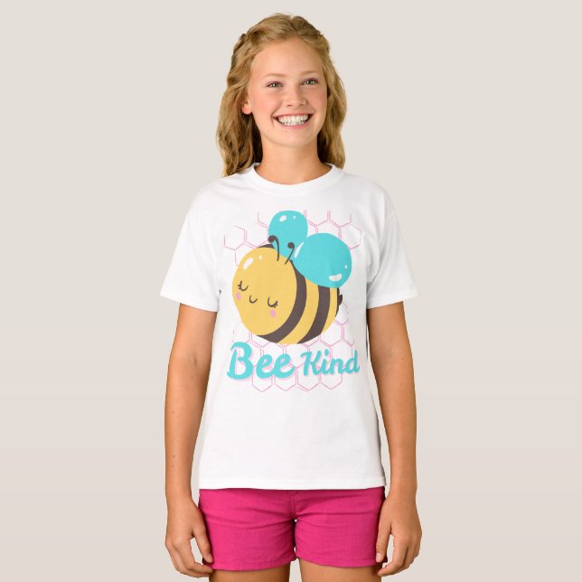 Bee Kind – Cute Positivity & Kindness Animal Desig T-Shirt (Front Full)