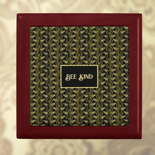 Bee Kind Elegant Gold and Black Bee Pattern Gift Box (Creator Uploaded)