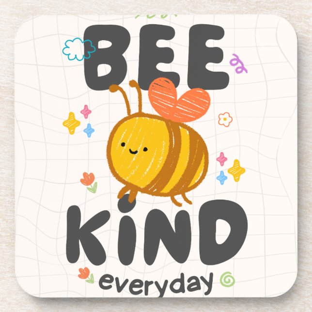 Bee Kind Everyday Beverage Coaster (Front)