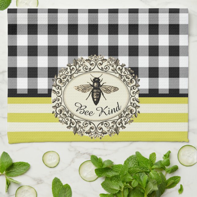 Bee kind farm style kitchen towel (Folded)