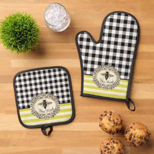 Bee kind farm style kitchen towel oven mitt & pot holder set