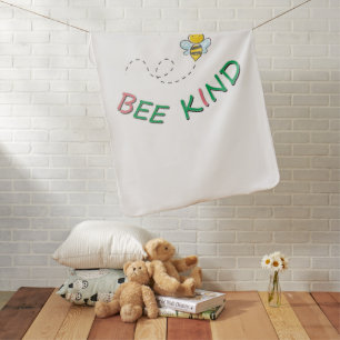 Bee Kind Funny Motivational Positive Quote Artwork Baby Blanket