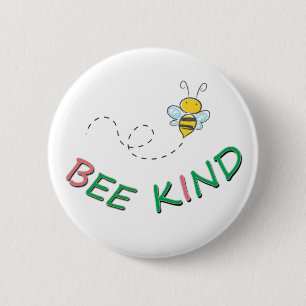 Bee Kind Funny Motivational Positive Quote Artwork Button