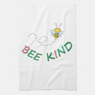 Bee Kind Funny Motivational Positive Quote Artwork Kitchen Towel