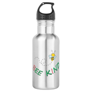 Bee Kind Funny Motivational Positive Quote Artwork Stainless Steel Water Bottle