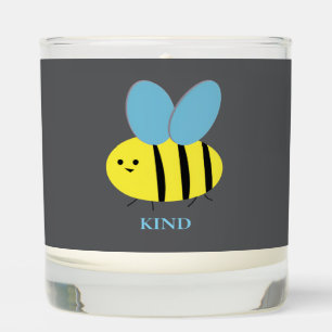 Bee Kind Grey Blue Scented Candle