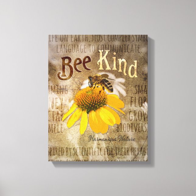 Bee Kind - Harmonious Nature Canvas Print (Front)