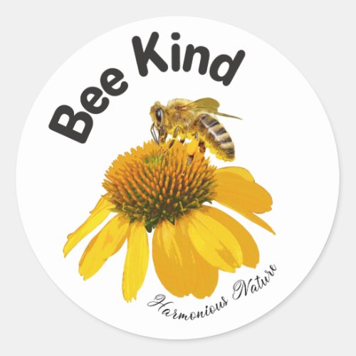 Bee Kind _ Harmonious Nature Classic Round Sticker