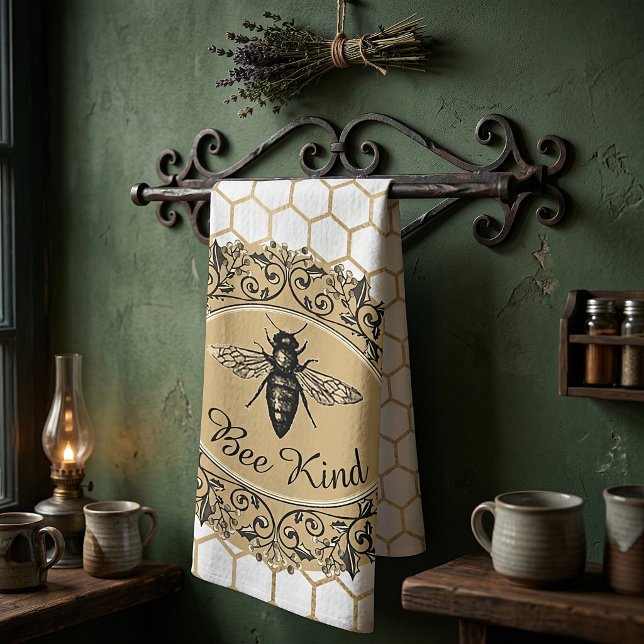 Bee kind honeycomb kitchen towel (Creator Uploaded)