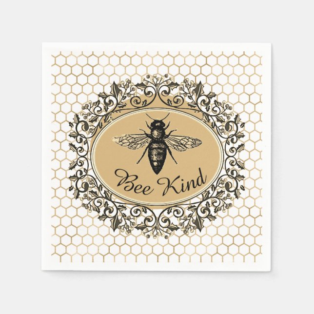 Bee kind honeycomb napkins (Front)