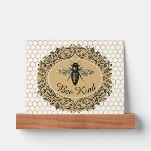Bee kind honeycomb picture ledge