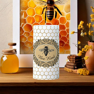 Bee kind honeycomb pillar candle