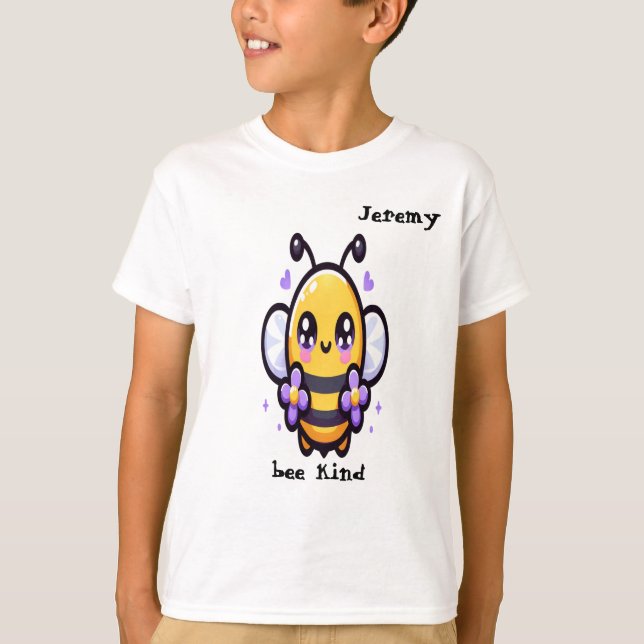 "bee kind" Kawaii Customizable Boy's  T-Shirt (Front)