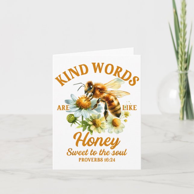 Bee Kind Kindness Motivational Kind Words Are Like Card (Front)