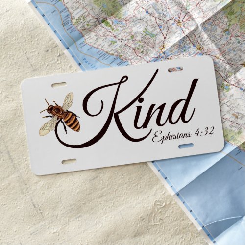 Bee kind   license plate