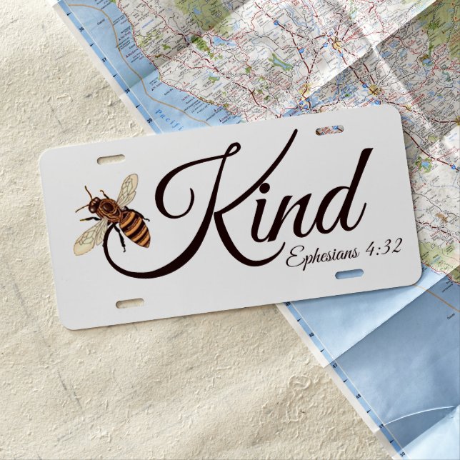 Bee kind   license plate (In Situ)