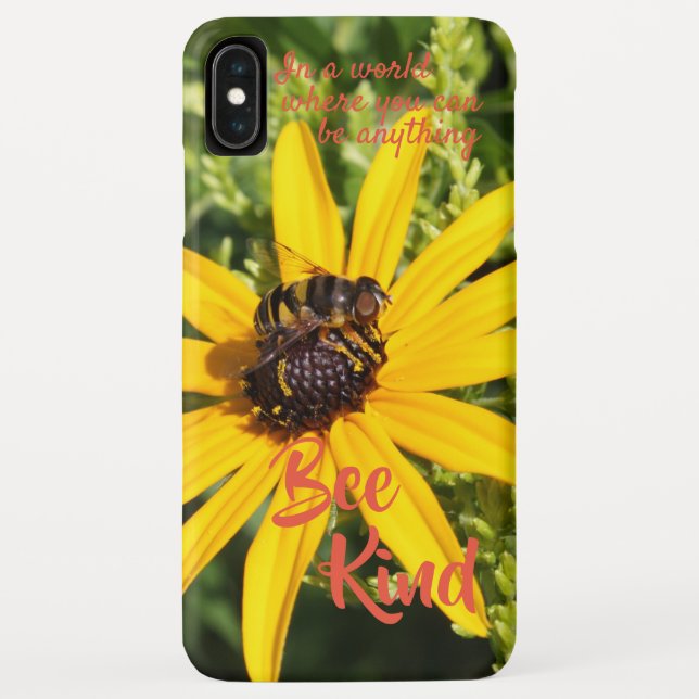 Bee Kind Motivational Photograph Yellow Flower Case-Mate iPhone Case (Back)