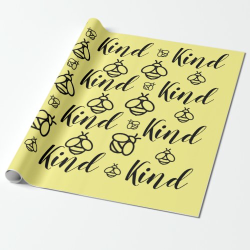 Bee Kind personalize background color Wrapping Paper