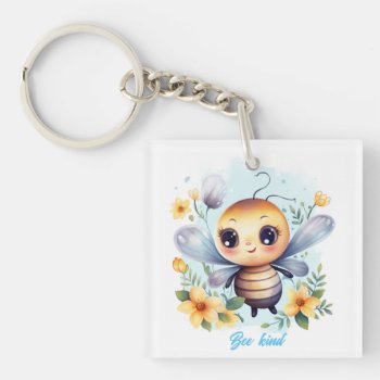 Bee Kind  Personalize Custom  Keychain by RenderlyYours at Zazzle