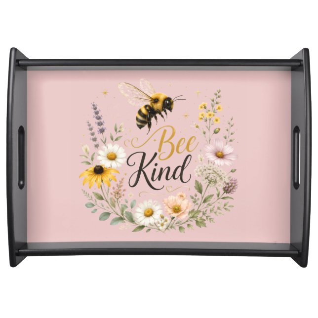 Bee Kind Pot Holder & Oven Mitt Set Serving Tray (Front)