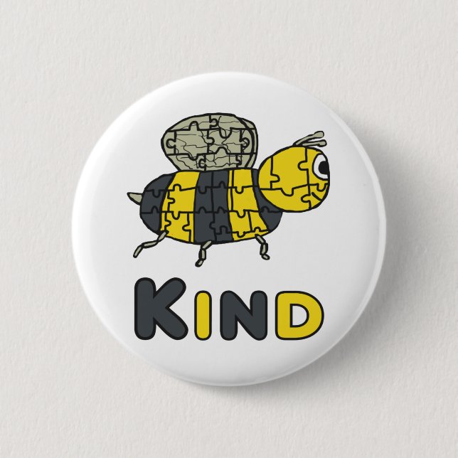 Bee Kind Puzzle Button (Front)