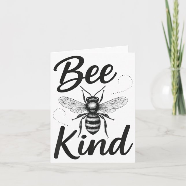 Bee Kind Sitive Quote Cute Funny Design For Kids  Card (Front)