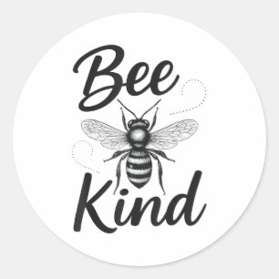 Bee Kind Sitive Quote Cute Funny Design For Kids Classic Round Sticker