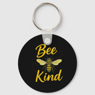 Bee Kind Sitive Quote Cute Funny Design For Kids Keychain