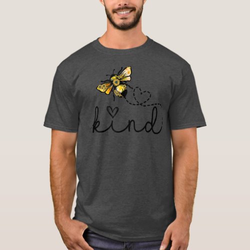 Bee Kind Sunflower Heart Love Kindness Kinder Men  T_Shirt
