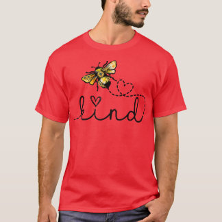 Bee Kind Sunflowers Heart Kindness School Teacher  T-Shirt