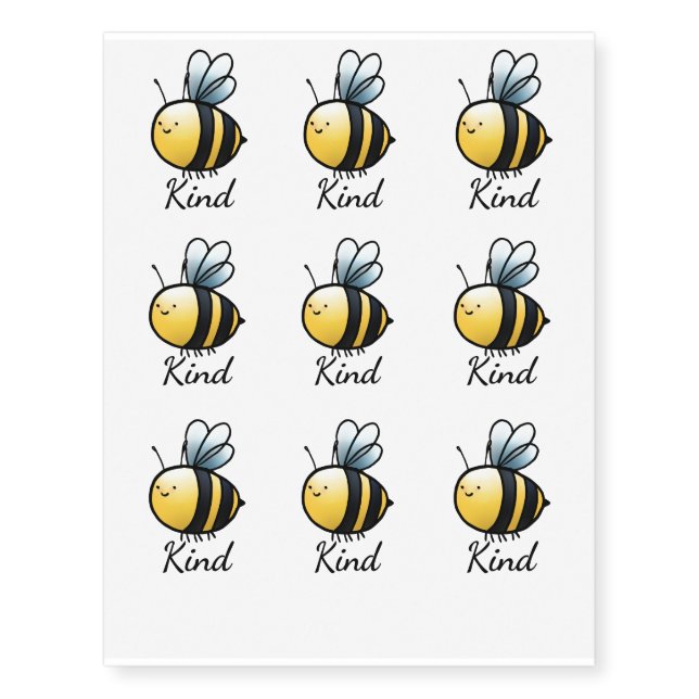 "Bee" Kind Temporary Tattoos (Front)