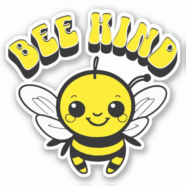Bee kind text design sticker (Front)