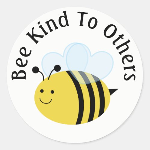 Bee Kind To Others Bumblebee Classic Round Sticker