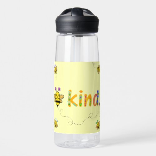 Bee Kind Whimsical Floral Bee Lover  Water Bottle