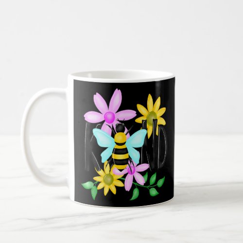 Bee Kind Women Cute Flower Be Kind Blessed  Coffee Mug