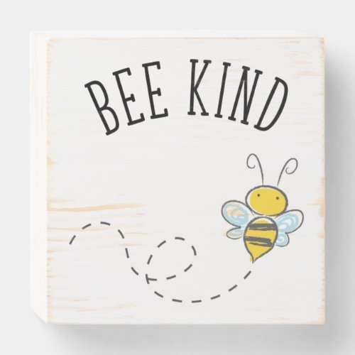 Bee Kind Wooden Box Sign
