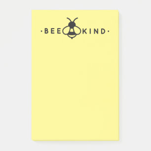 Bee Kind Yellow and Black Bumblebee Post-it Notes