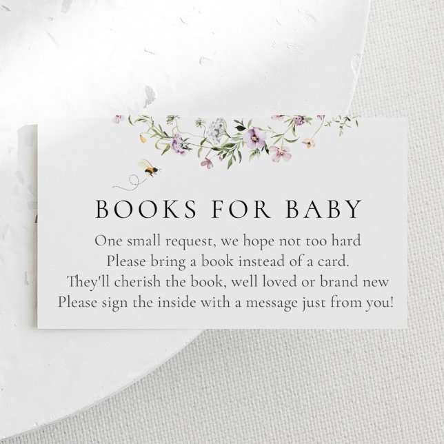 Bee Lavender Wildflowers Books for Baby Enclosure Card (Creator Uploaded)