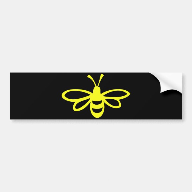 Bee (lemon colored) bumper sticker (Front)