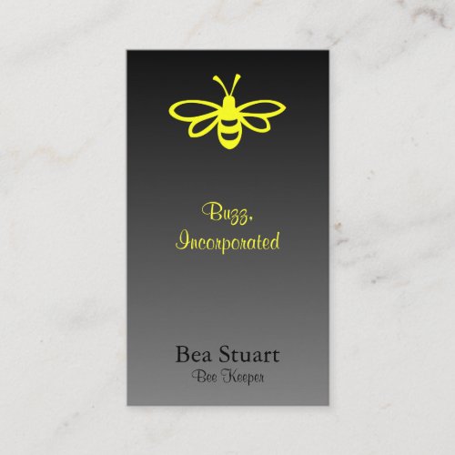 Bee lemon on Gradient black Business Card