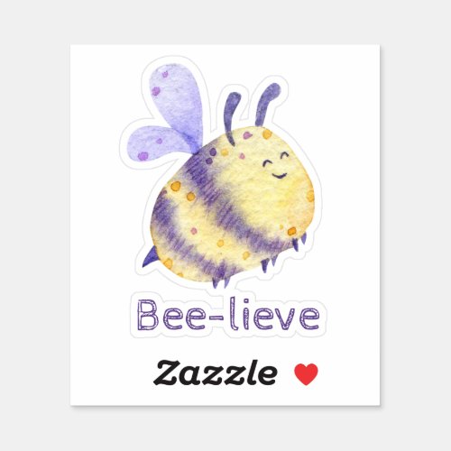  Bee Lieve  Cute Fuzzy Teacher Day Care Sticker