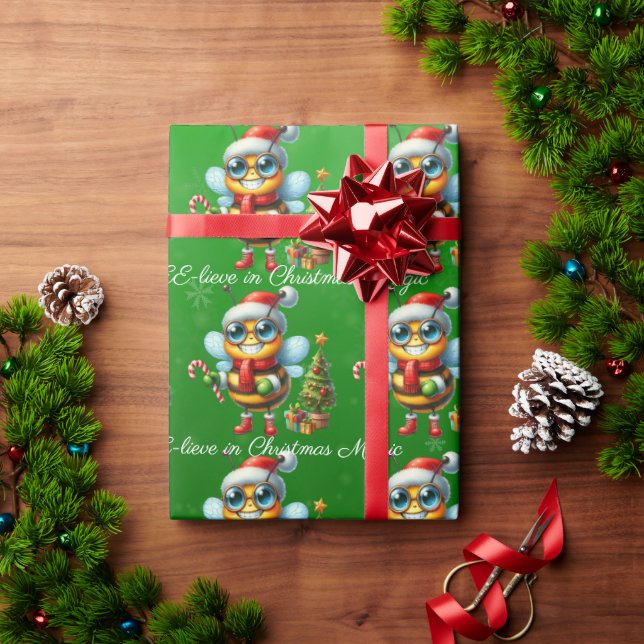 BEE-lieve In Christmas Magic Wrapping Paper (Holiday Gift)