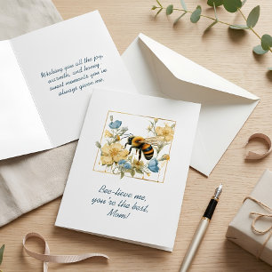 Bee-lieve Me Watercolor Bumble Bee Mother's Day Card